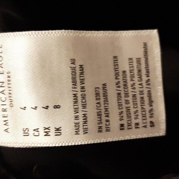 EUC American Eagle size 4 black jean skirt button up pockets mid or high rise - Picture 5 of 5